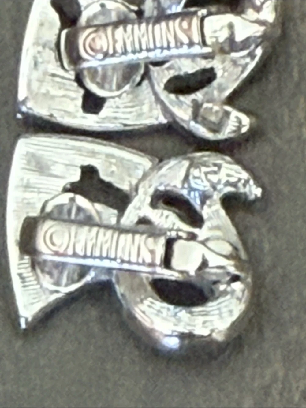 Emmons Silver-Tone Champagne Rhinestone Swirl Leaf Clip-On Earrings Vintage